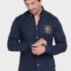 P23H-5450-AZM CAMISA ESPAÑA BORDADA COLOR AZUL MARINO
