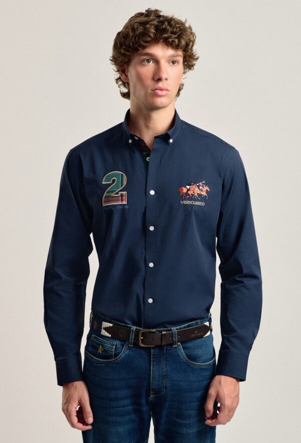 P24H-6006-AZM HOMBRE CAMISA CABALLOS