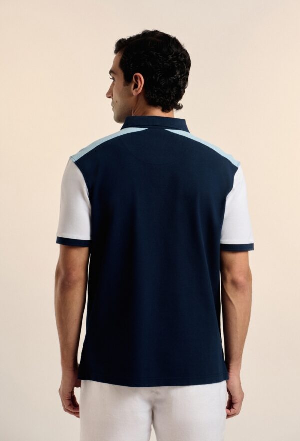 P25H-6173-AZM POLO VALECUATRO TRICOLOR AZUL MARINO - Imagen 5