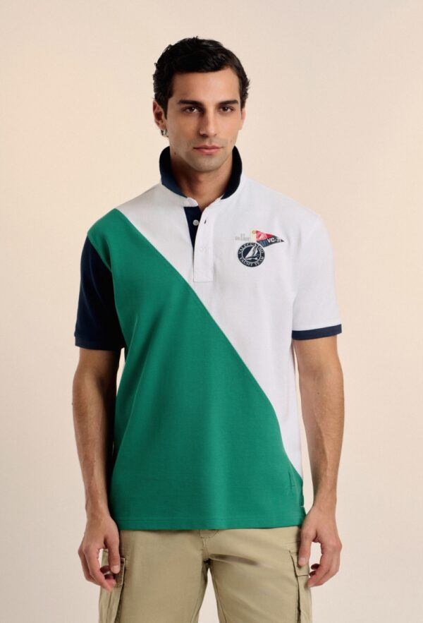 P25H-6176-VD POLO VALECUATRO TRICOLOR VERDE