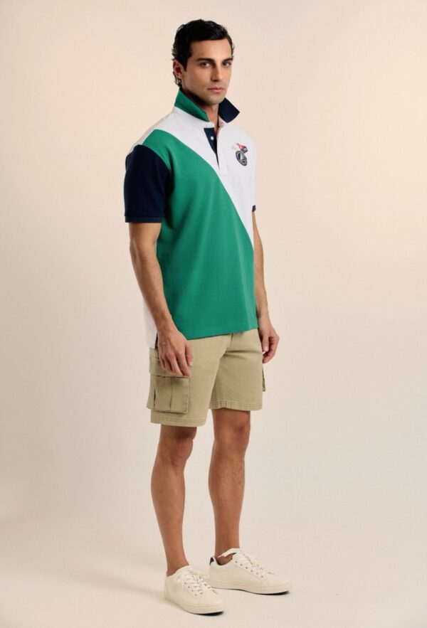 P25H-6176-VD POLO VALECUATRO TRICOLOR VERDE - Imagen 4