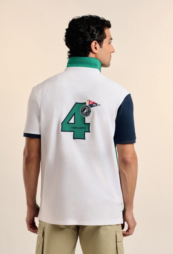 P25H-6176-VD POLO VALECUATRO TRICOLOR VERDE - Imagen 3