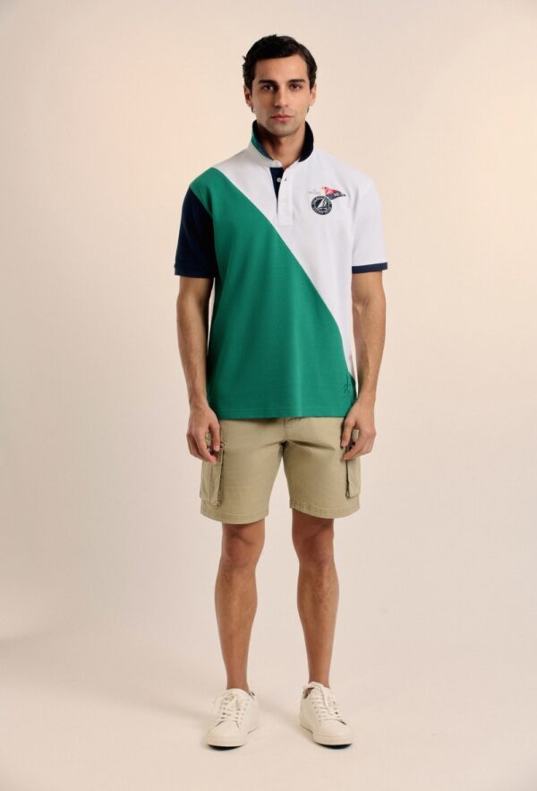 P25H-6176-VD POLO VALECUATRO TRICOLOR VERDE - Imagen 2