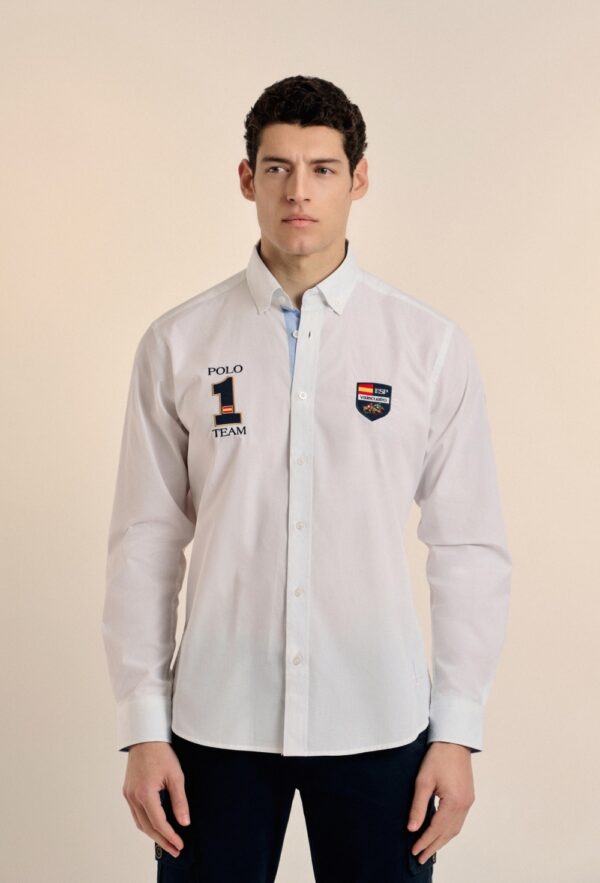 P25H-6155-BL CAMISA BLANCA ESCUDOS ESPAÑA