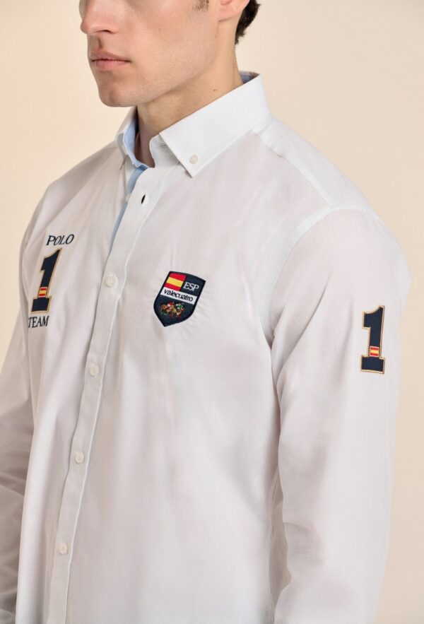 P25H-6155-BL CAMISA BLANCA ESCUDOS ESPAÑA - Imagen 4