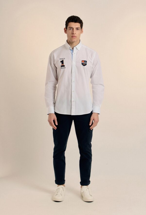 P25H-6155-BL CAMISA BLANCA ESCUDOS ESPAÑA - Imagen 5