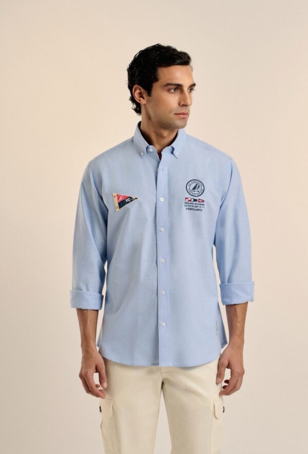P25H-6154-CEL CAMISA YATCH TEAM CELESTE