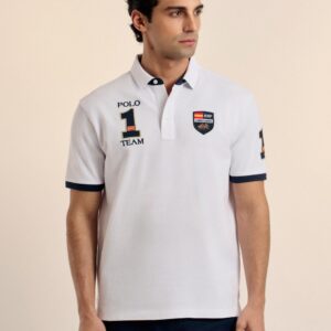 P25H-6177-BL POLOS ESCUDO ESPAÑA BLANCO