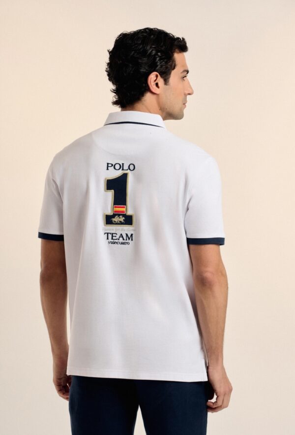 P25H-6177-BL POLOS ESCUDO ESPAÑA BLANCO - Imagen 2