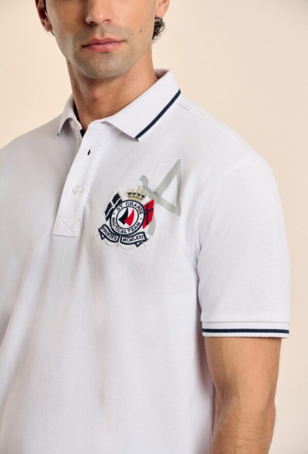 P25H-6170-BL POLO NAUTICAL TEAM BLANCO - Imagen 2
