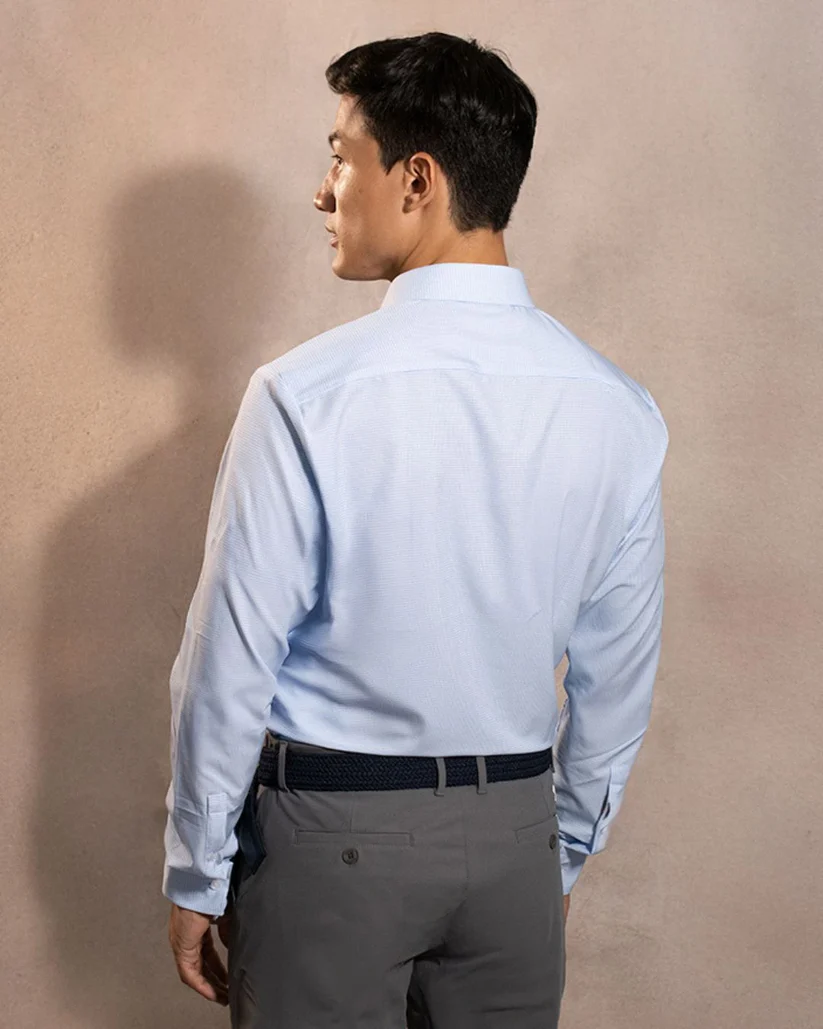 53721 Camisa Performance Antiarrugas Cuadros Textura - Imagen 3