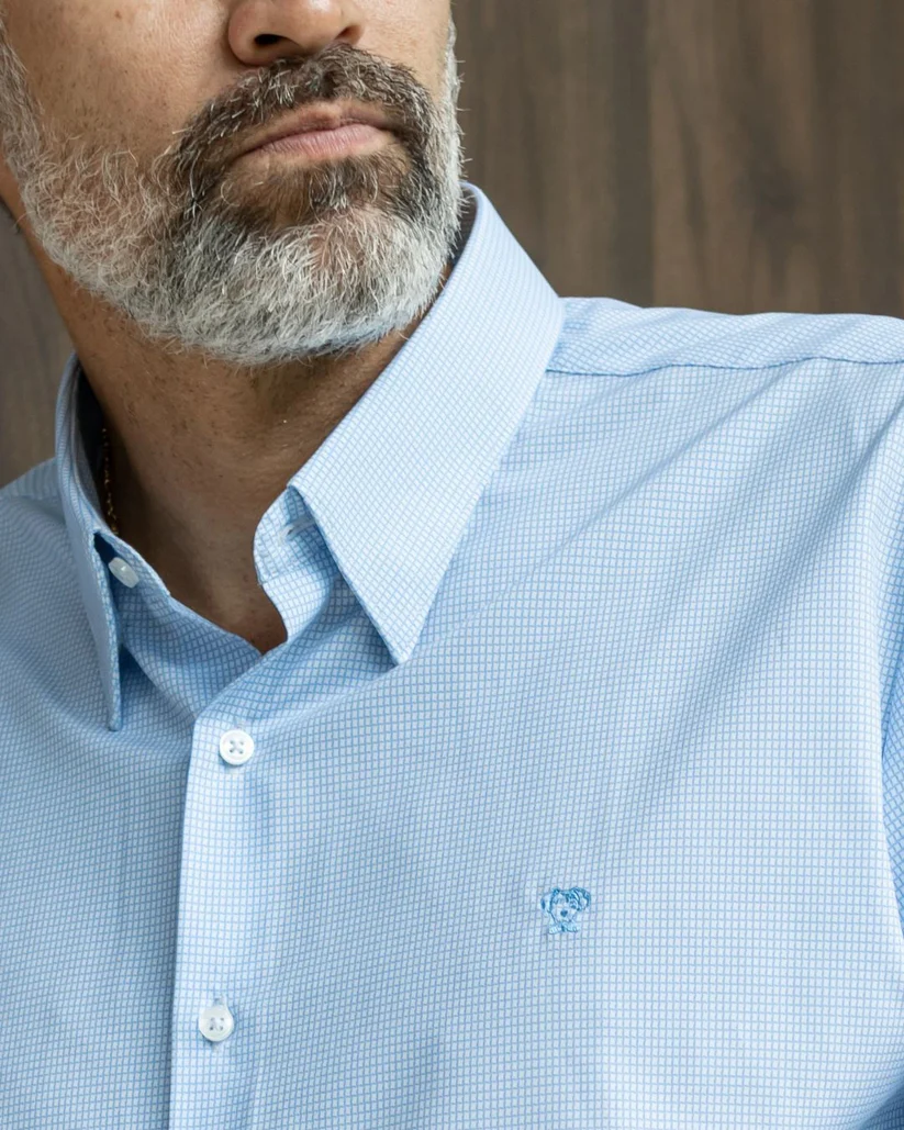 53721 Camisa Performance Antiarrugas Cuadros Textura - Imagen 8