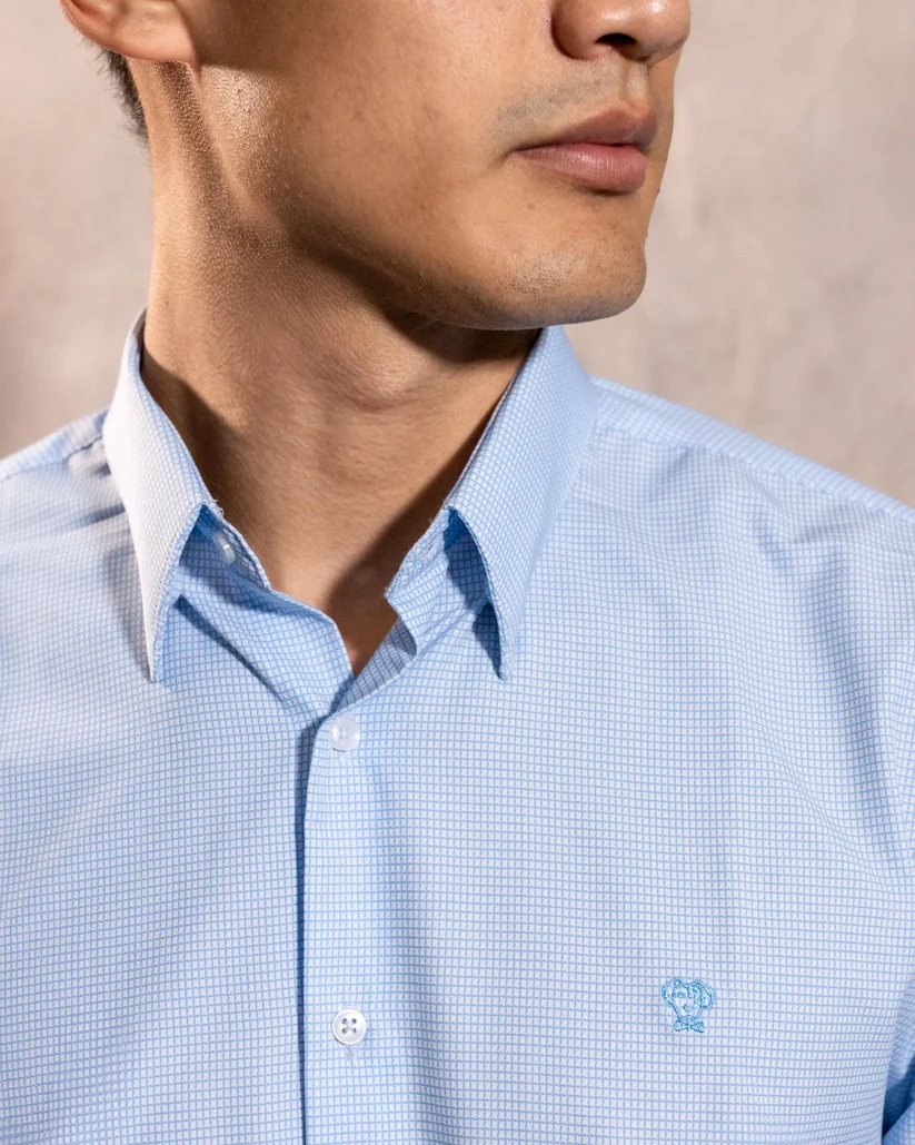 53721 Camisa Performance Antiarrugas Cuadros Textura - Imagen 4