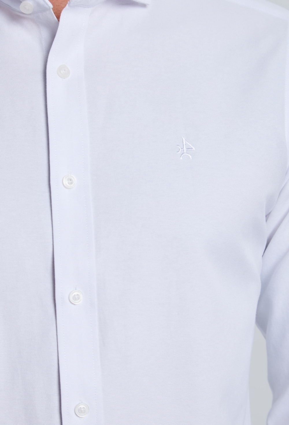 P25H-6345-BL Camisa Oxford blanco cuello italiano - Imagen 6