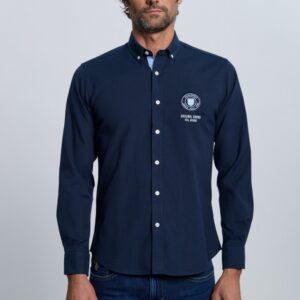 P25H-6348-AZM Camisa bordada Valecuatro azul marino