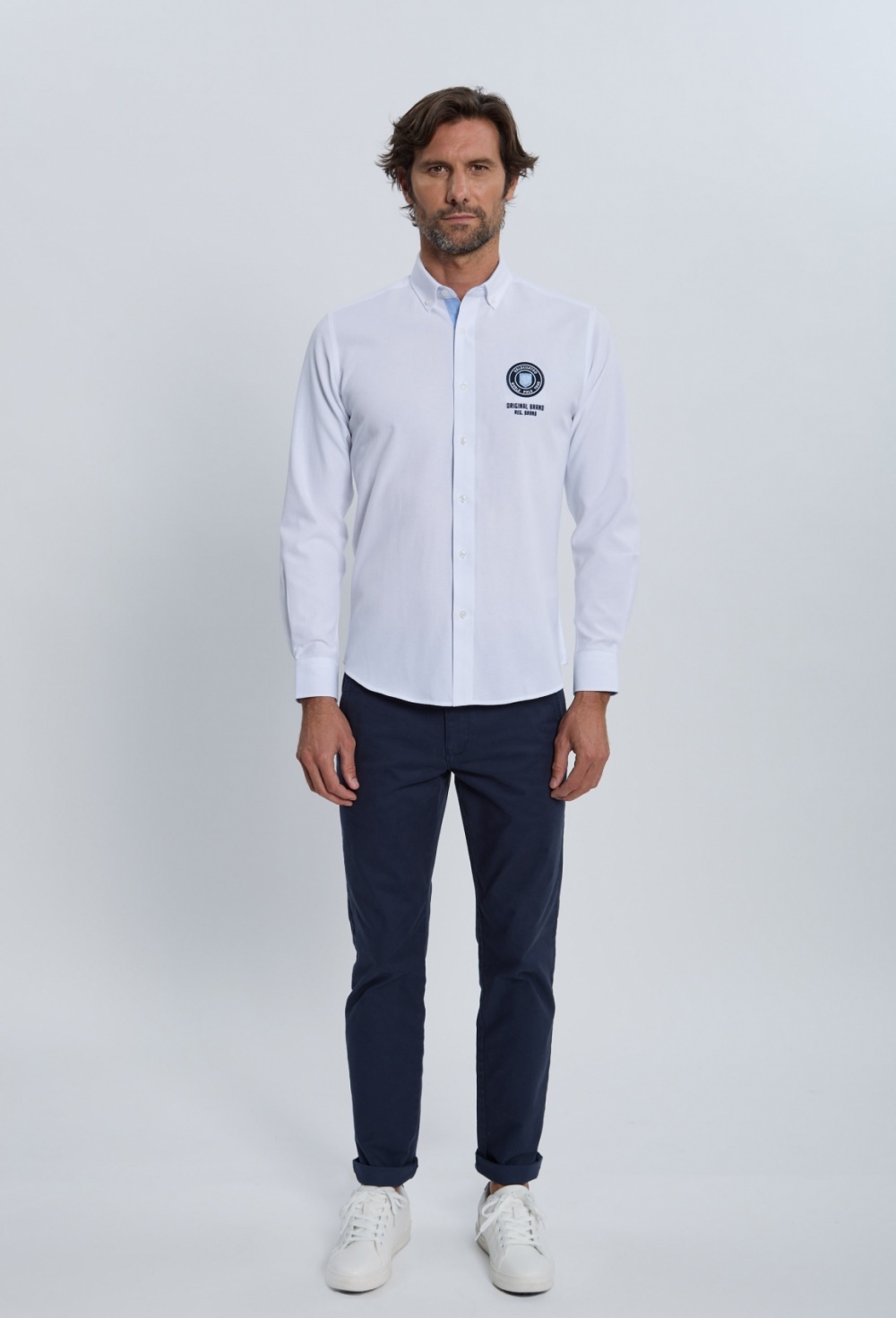 P25H-6349-BL Camisa bordada Valecuatro blanca - Imagen 6