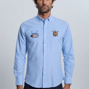 P25H-6350-CEL Camisa bordada Valecuatro España celeste