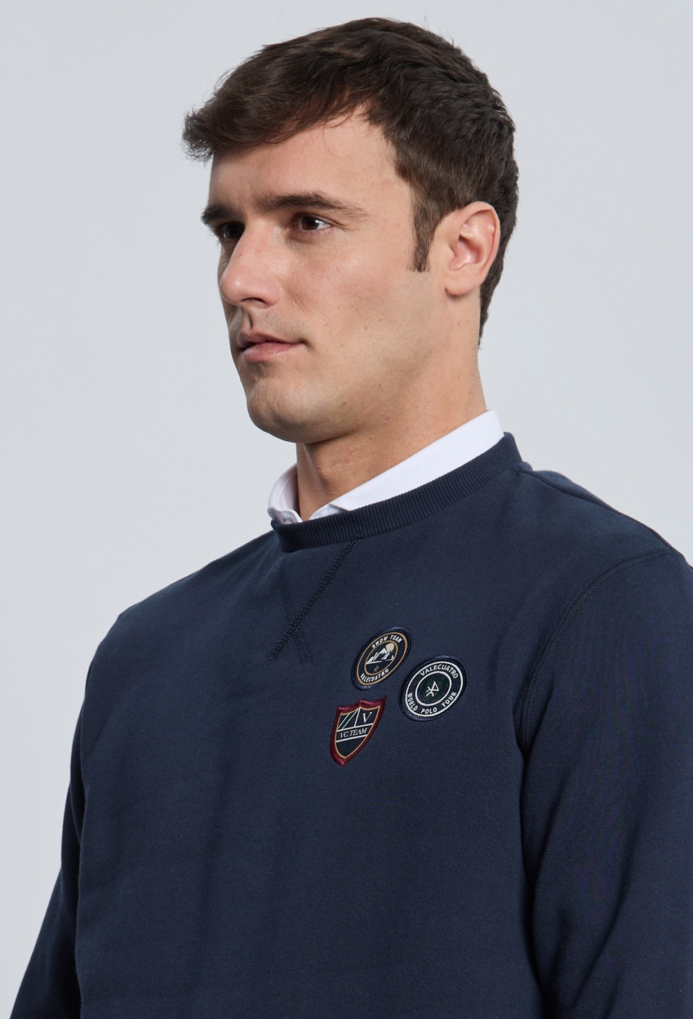 P25H-6393-AZM Sudadera 3 escudos azul marino - Imagen 5