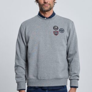 P25H-6394-GR Sudadera 3 escudos gris