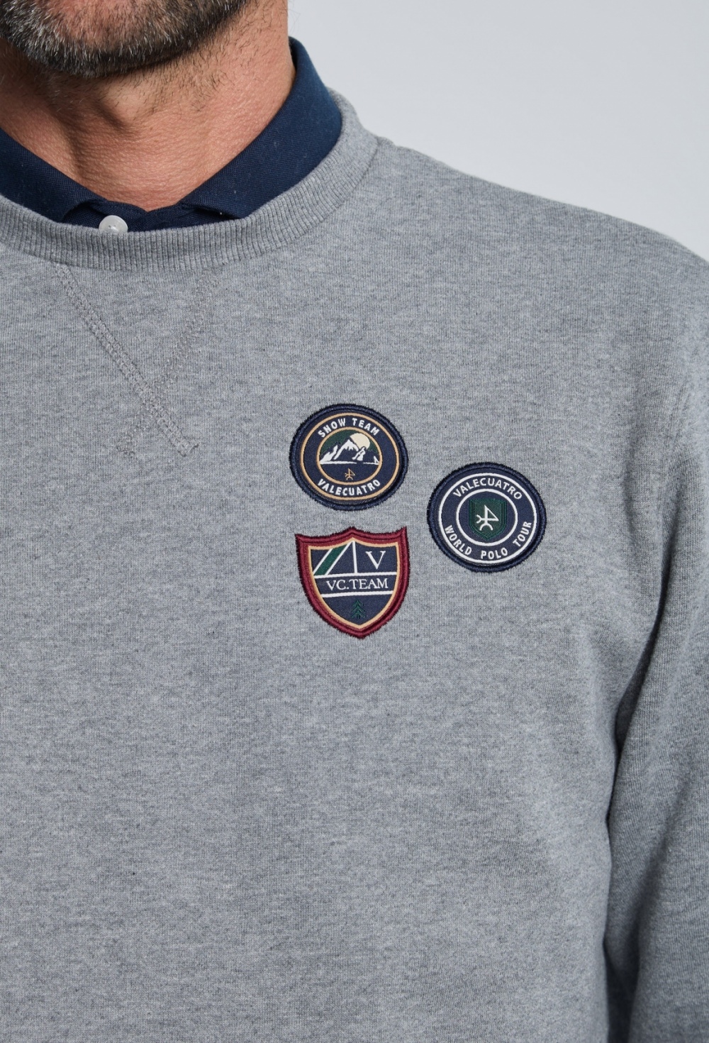 P25H-6394-GR Sudadera 3 escudos gris - Imagen 6