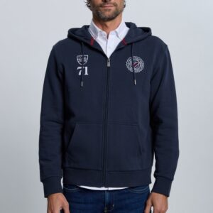 P25H-6395-AZM Sudadera cremallera escudos azul marino