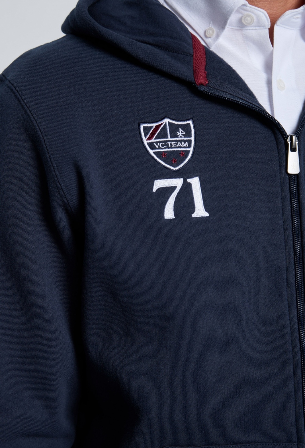 P25H-6395-AZM Sudadera cremallera escudos azul marino - Imagen 7