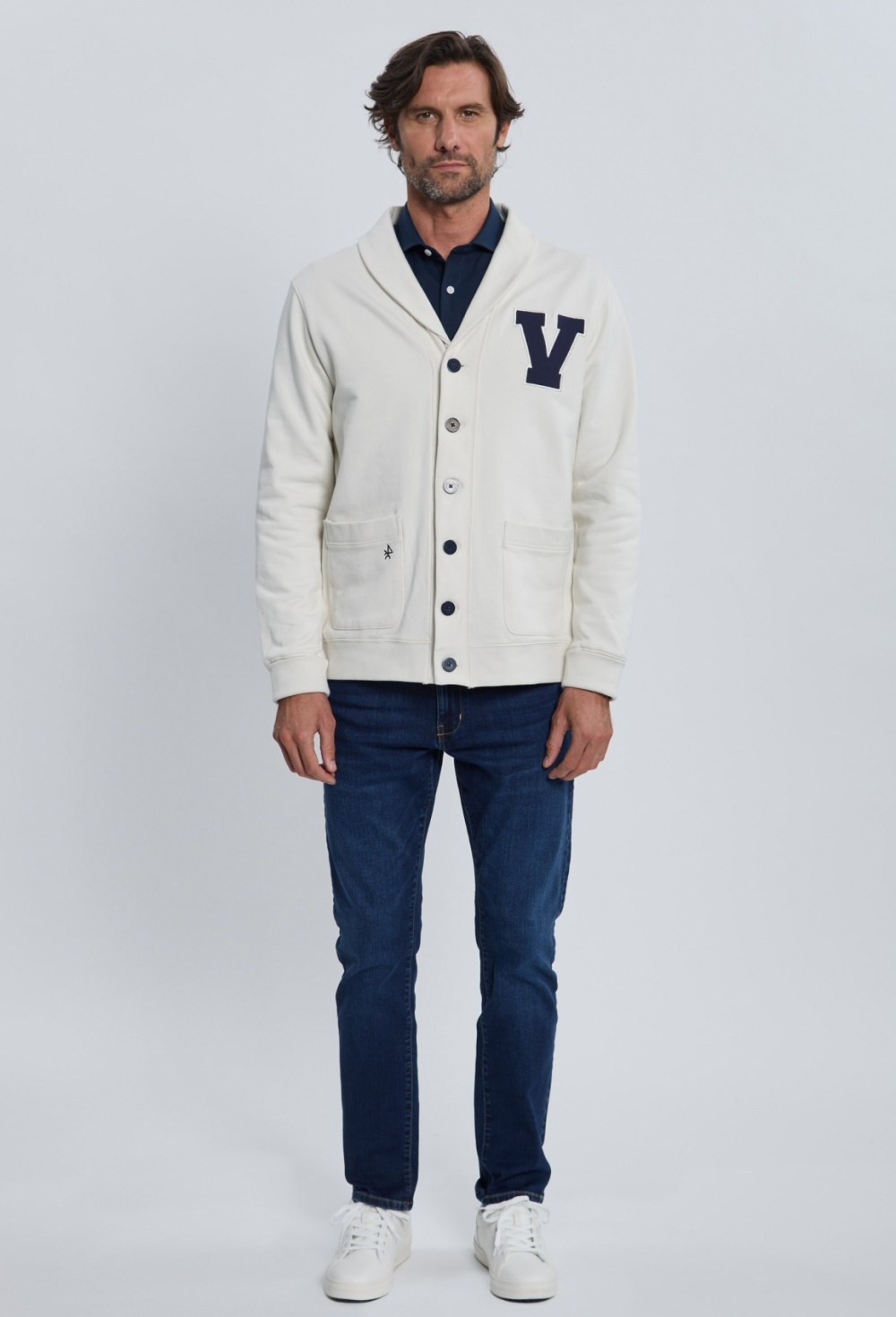 P25H-6399-BR Sudadera smoking blanco roto - Imagen 5