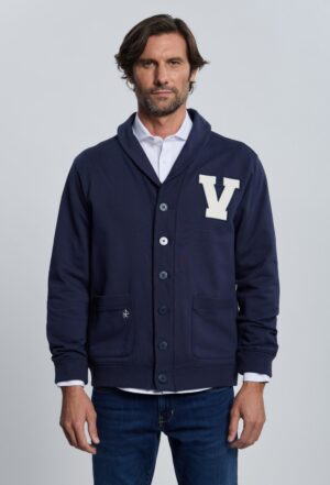 P25H-6400-AZM Sudadera smoking azul marino