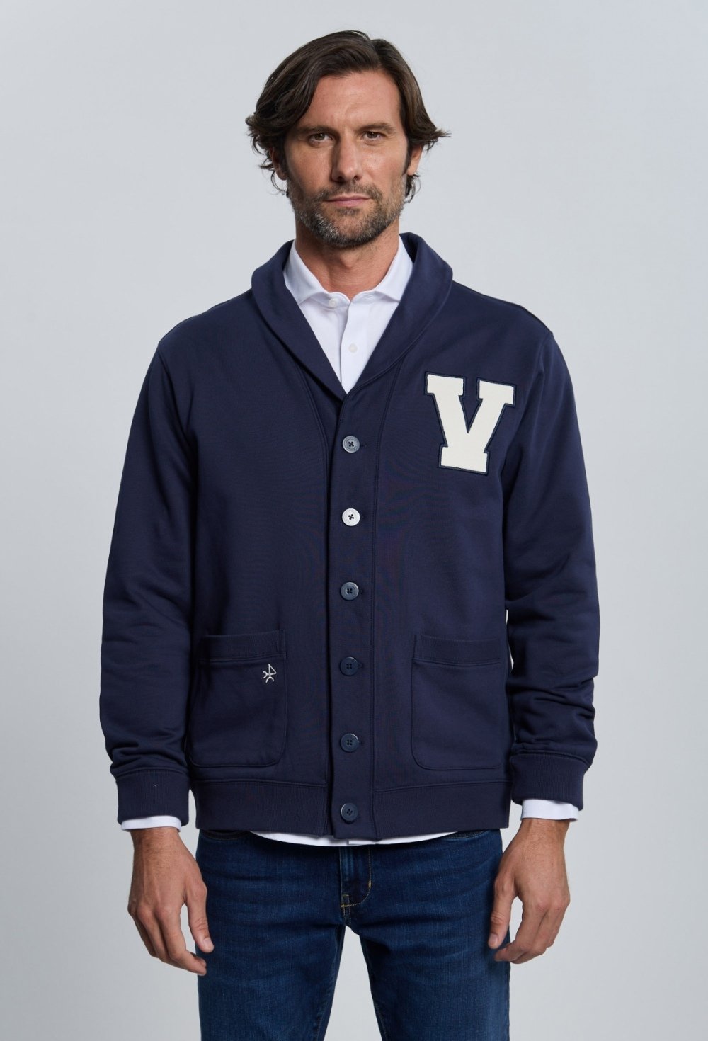 P25H-6400-AZM Sudadera smoking azul marino