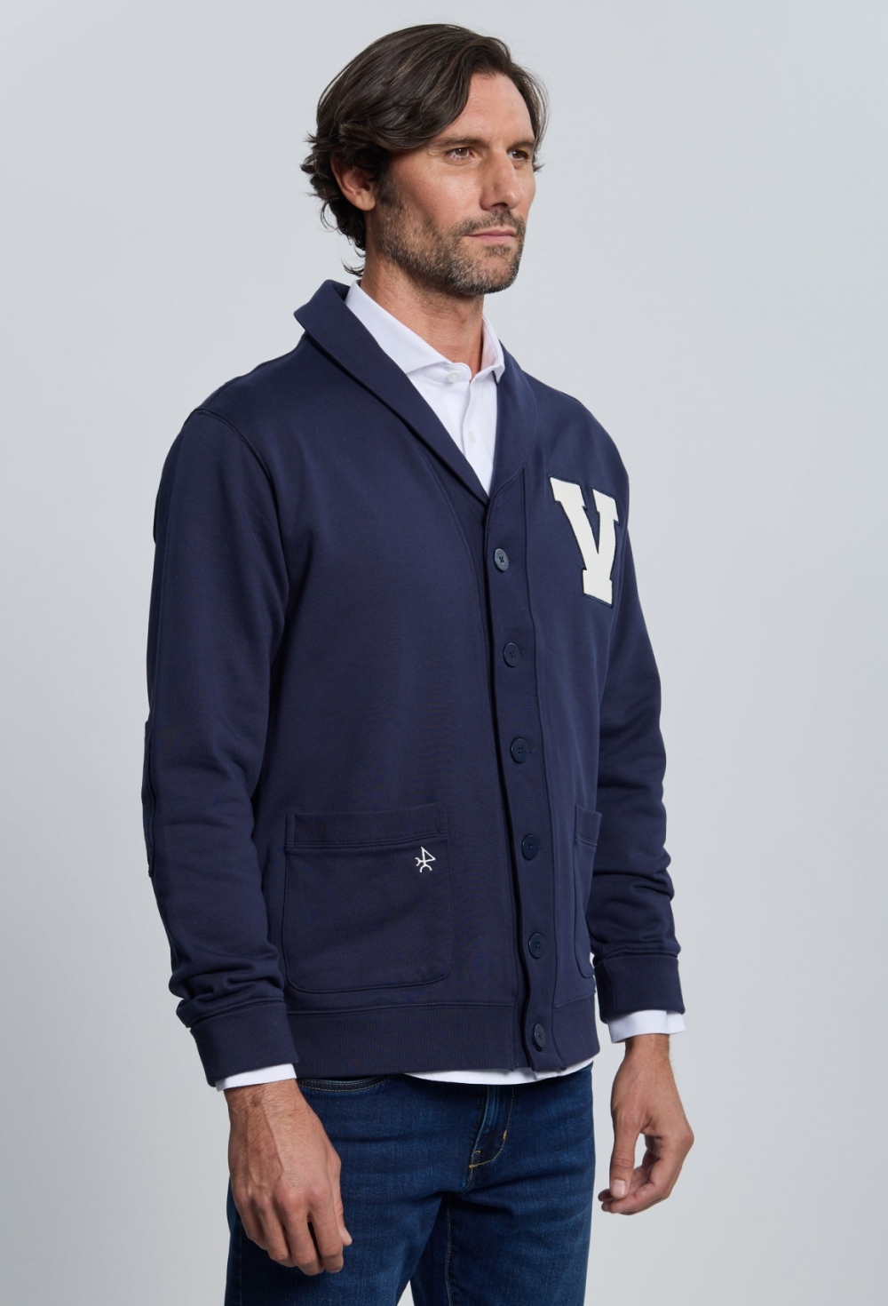 P25H-6400-AZM Sudadera smoking azul marino - Imagen 2