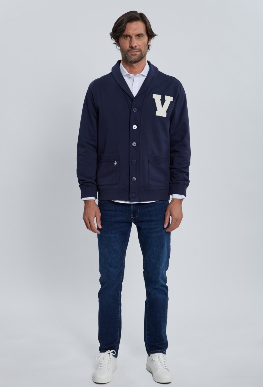 P25H-6400-AZM Sudadera smoking azul marino - Imagen 4