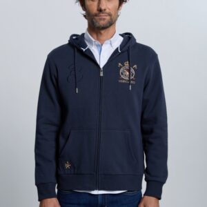 P25H-6403-AZM Sudadera cremallera escudo azul marino