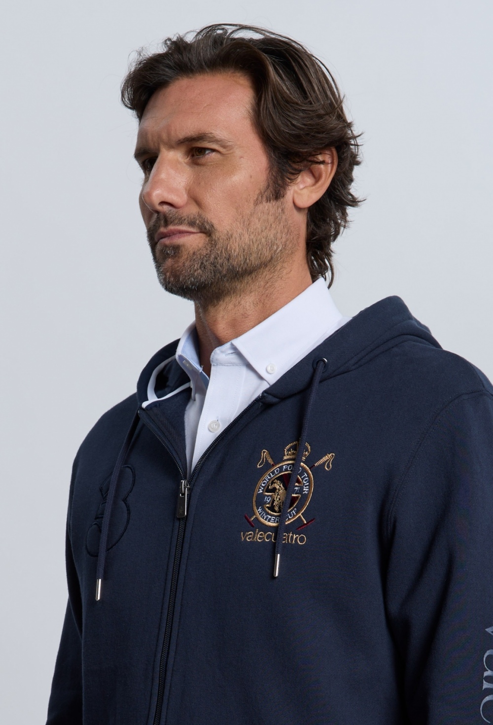 P25H-6403-AZM Sudadera cremallera escudo azul marino - Imagen 4