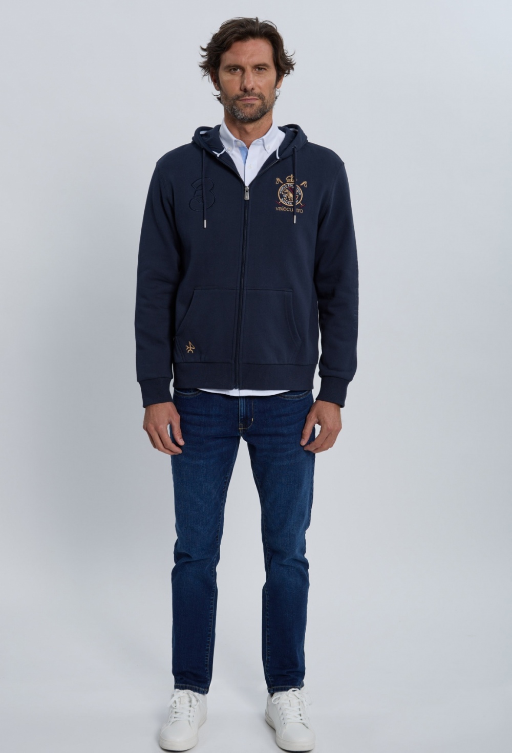 P25H-6403-AZM Sudadera cremallera escudo azul marino - Imagen 3