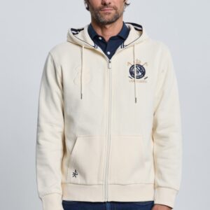 P25H-6405-BR Sudadera cremallera escudo blanco
