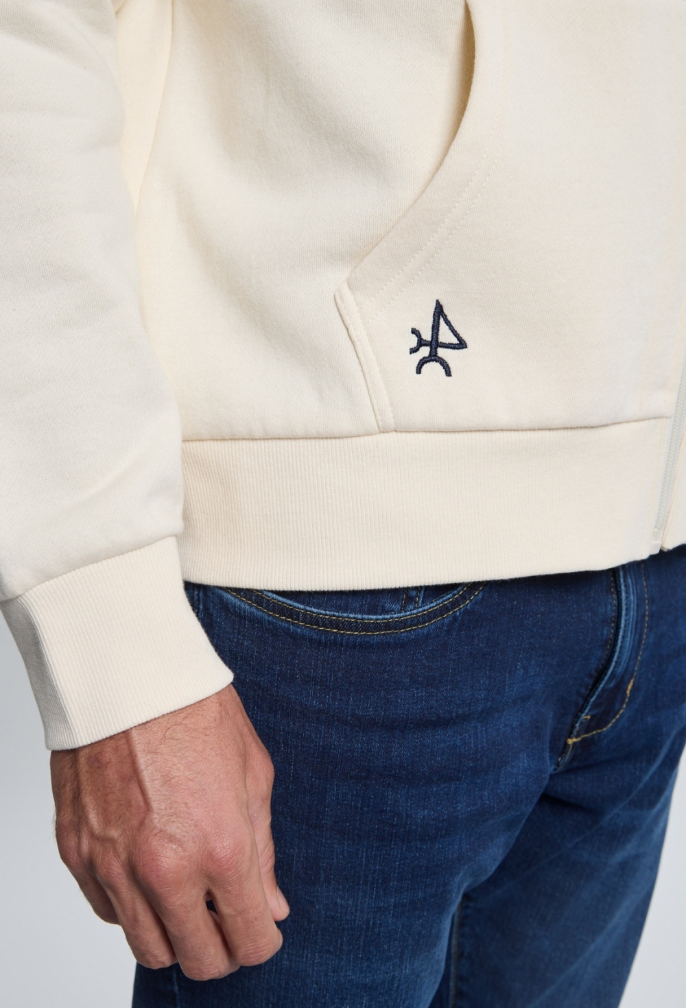 P25H-6405-BR Sudadera cremallera escudo blanco - Imagen 7