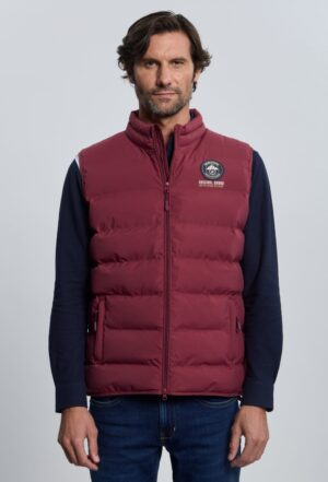 P25H-6425-BU Chaleco acolchado modelo 3 escudos burdeos