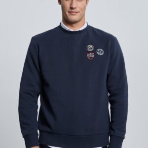 P25H-6393-AZM Sudadera 3 escudos azul marino