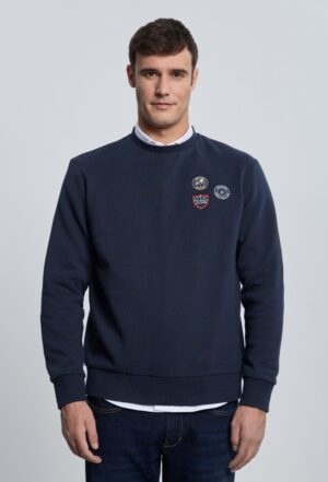 P25H-6393-AZM Sudadera 3 escudos azul marino