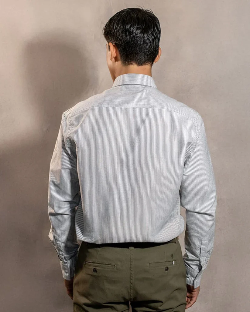 724570011 Camisa Antimanchas Oxford Rayas Dark Grey Cornell - Regular Fit