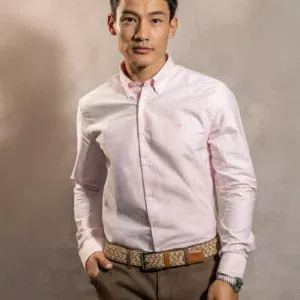 724560011 Camisa Antimanchas Oxford Rayas Light Pink Columbia - Regular Fit